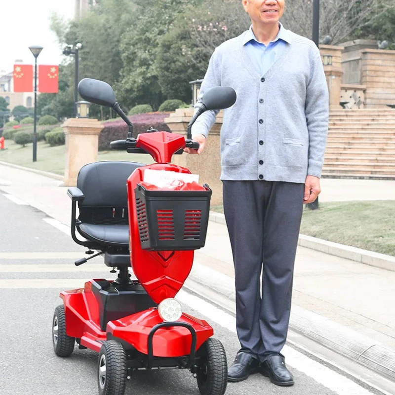 

Scooter, four-wheel electric vehicle, home moped for the elderly and disabled, small folding bike for two people.