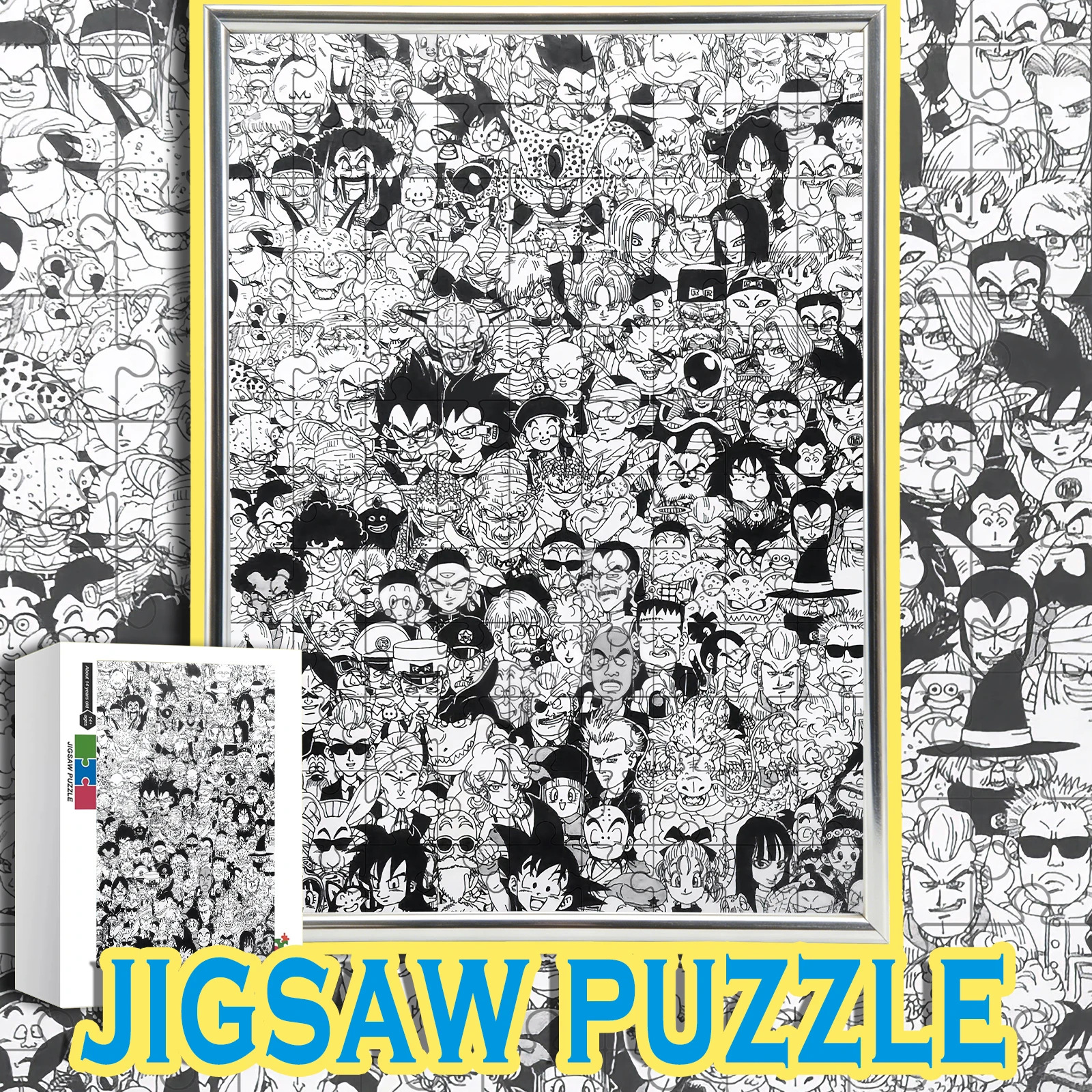 

Retro Monochrome Dragon Ball Full Cast Group Puzzle 108-1000pcs Wooden Home Decor For Fans