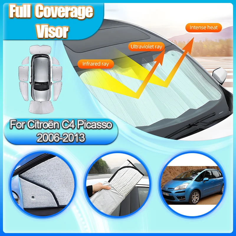 

Для Citroen C4 Picasso 2006 ~ 2013 2007 2009 2011 обвесы блок крышка солнцезащитный козырек солнцезащитные козырьки солнцезащитный козырек анти-УФ аксессуары