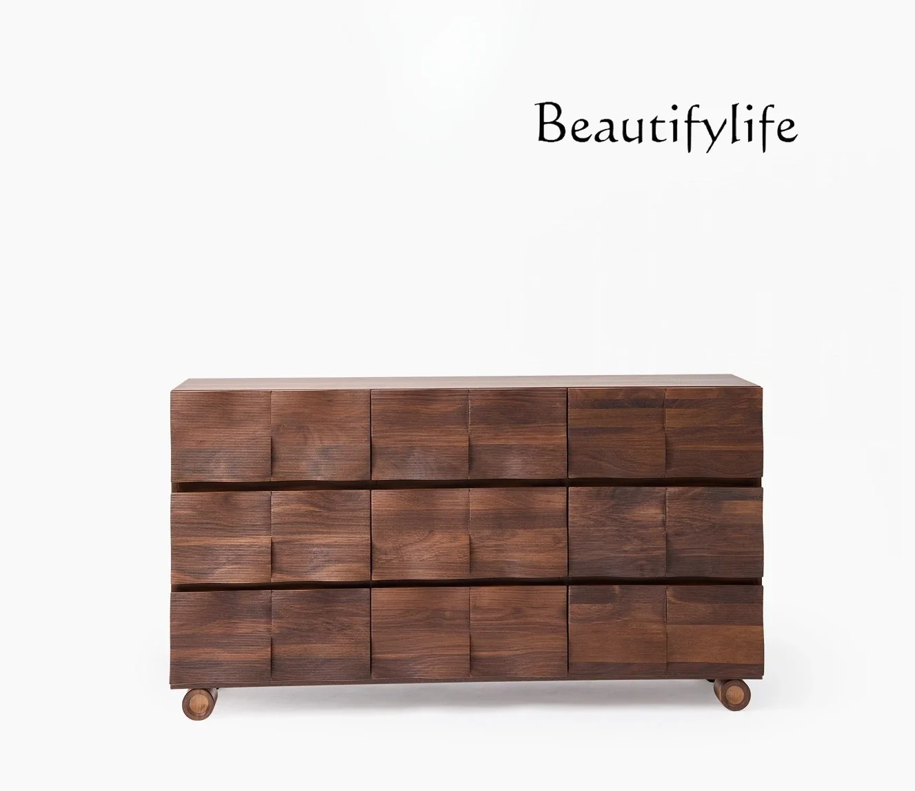 

R Italian Minimalist Solid Wood Dining Side Cabinet Modern Simple Living Room Home High-end Chest Cabinet Locker