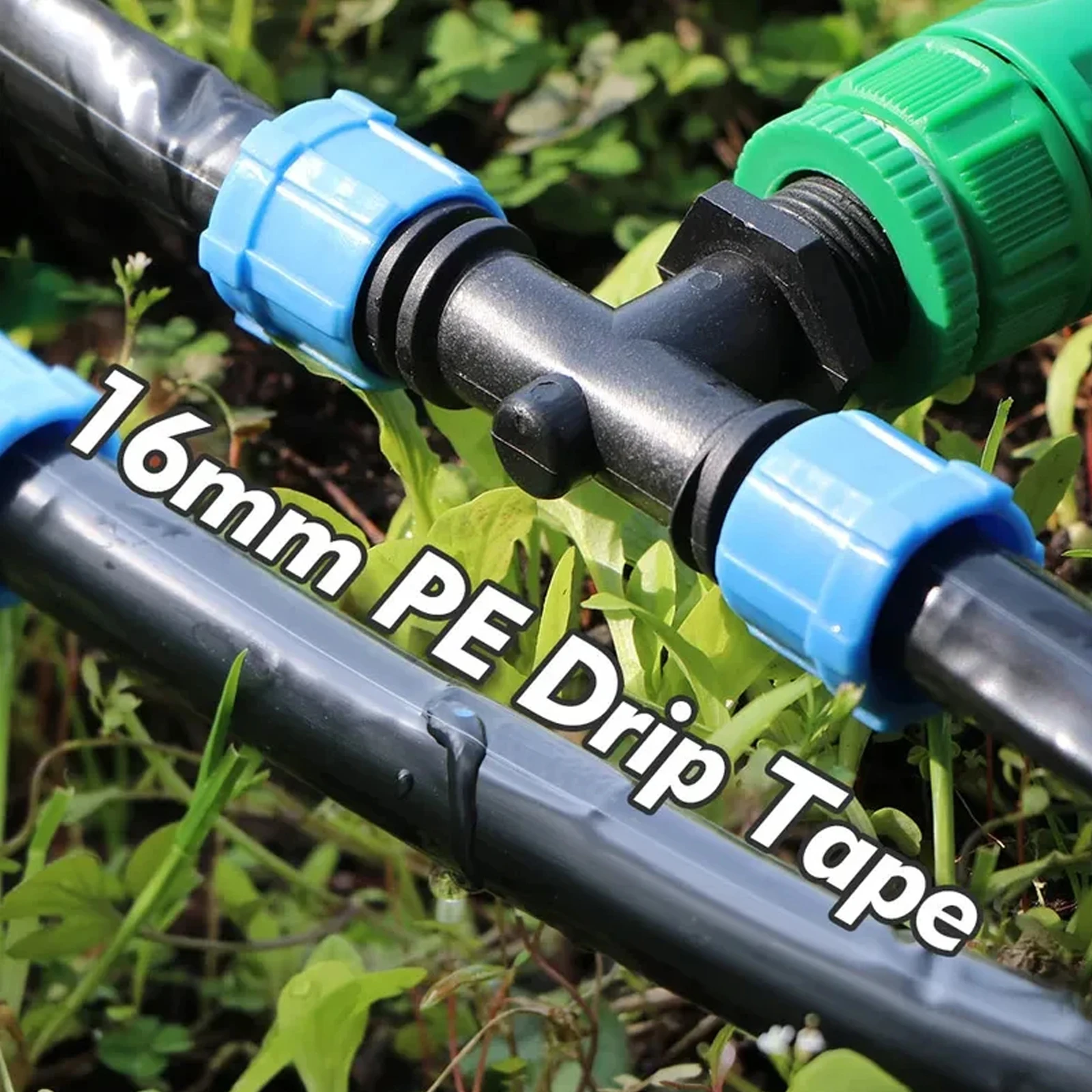 16mm Drip Tape PE Tubing Spacing 50-100m for Garden Greenhouse Watering Farm Agricultural Irrigation Soaker Hose Dripper