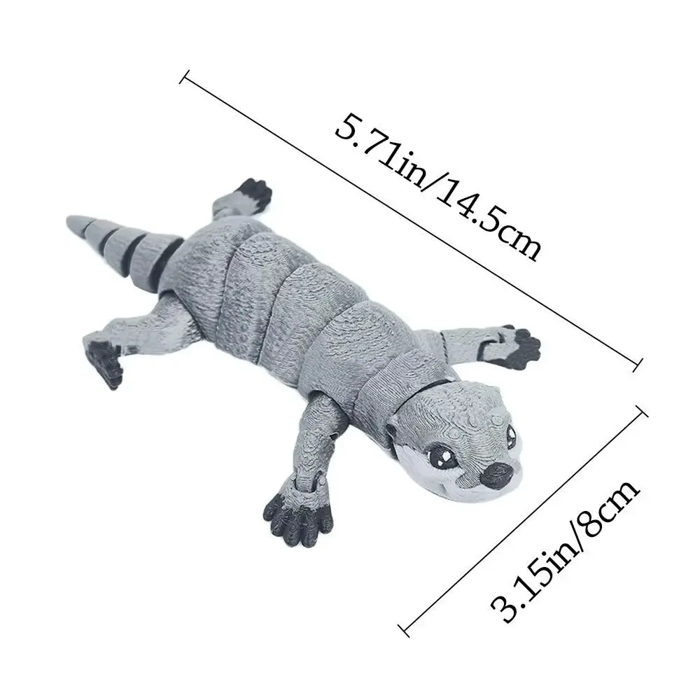 Design creativo 3D stampato lontra multi-snodato stile carino PLA lontra modello giocattolo mobile PLA Mini lontra bambola celebrazione di compleanno