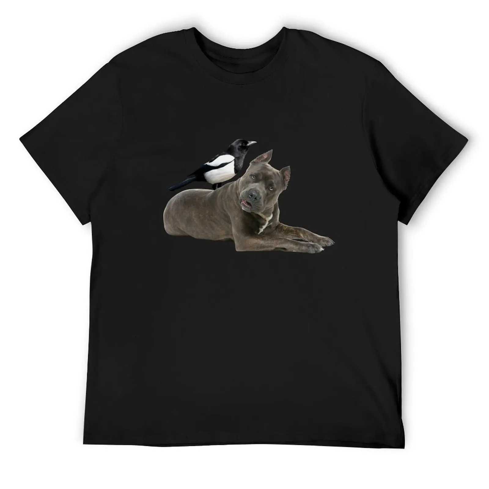 

Molly the magpie and amstaff friendship T-Shirt graphic t shirt vintage anime shirt funny shirt cotton Man t-shirt mens t shirts