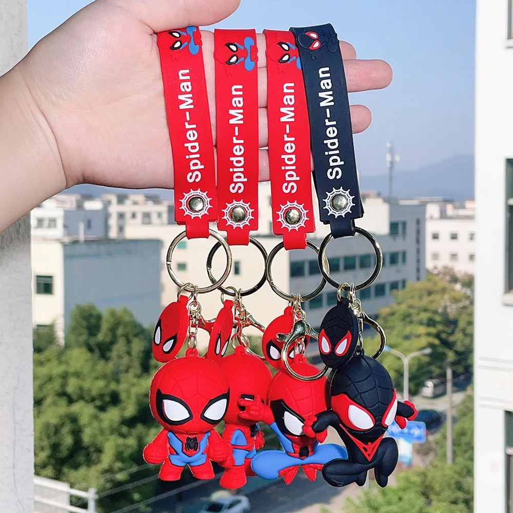 MINISO Marvel Spider Man Cute Doll Pendant Action Doll Spider Man Avenger Backpack Keychain Bag Keychain Pendant Birthday Gift