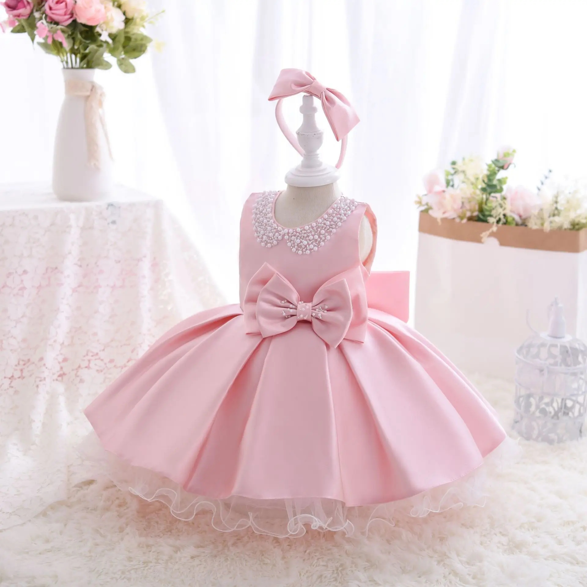 

Children's Summer Princess Dress Children's Clothing New Baby First Birthday Dress Vest Dress