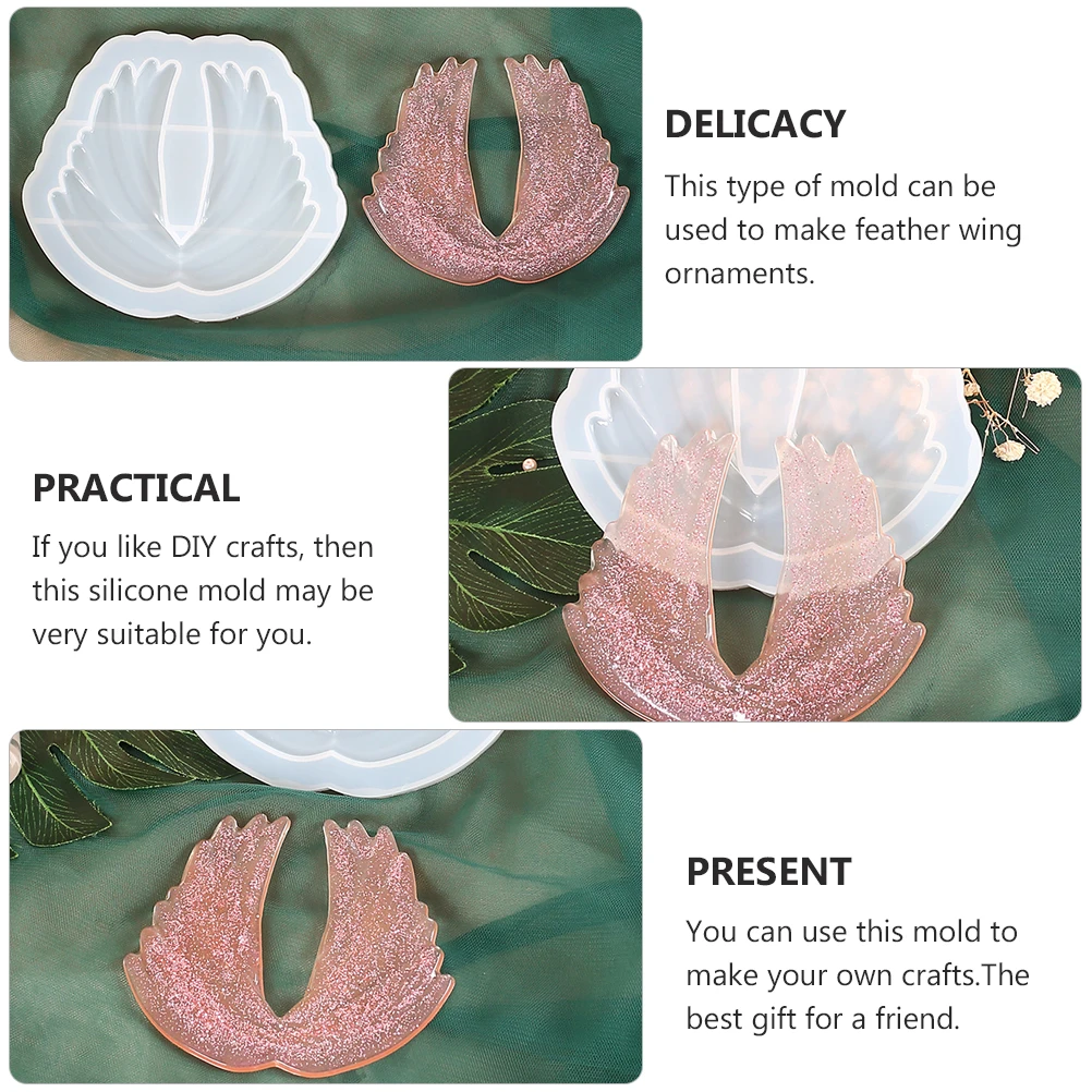 

1pc Diy Silicone Wings Mold High Transparency Flexible Molds For Handmade Home Ornament Crafts Decor Diyers