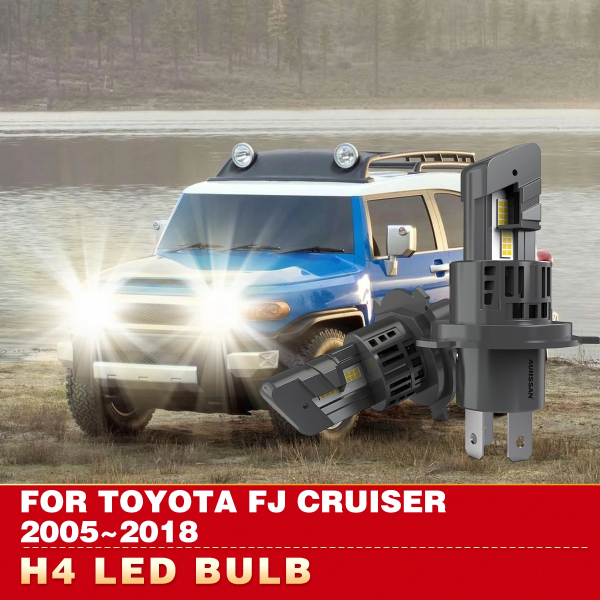 2x H4 Led Canbus Headlight Bulb 24000Lm High Low Beam Fog Light White With Fan Led Super Bright For Toyota FJ Cruiser 2005~2018