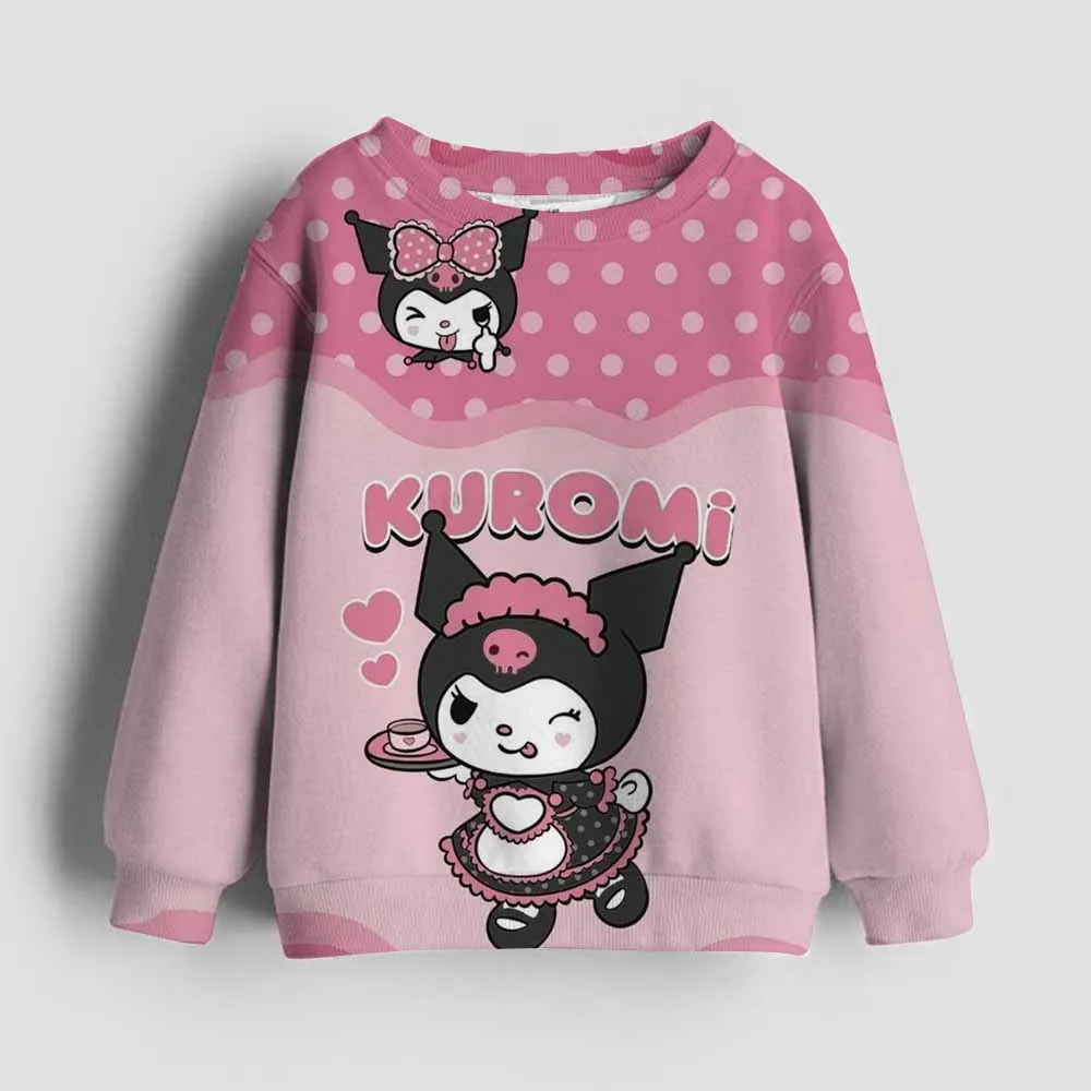 Sweatshirts Winter Children's Clothes Hello Kitty Kuromi print Pullover Autumn Children's Long Sleeve Baby Girl Sweater Holiday