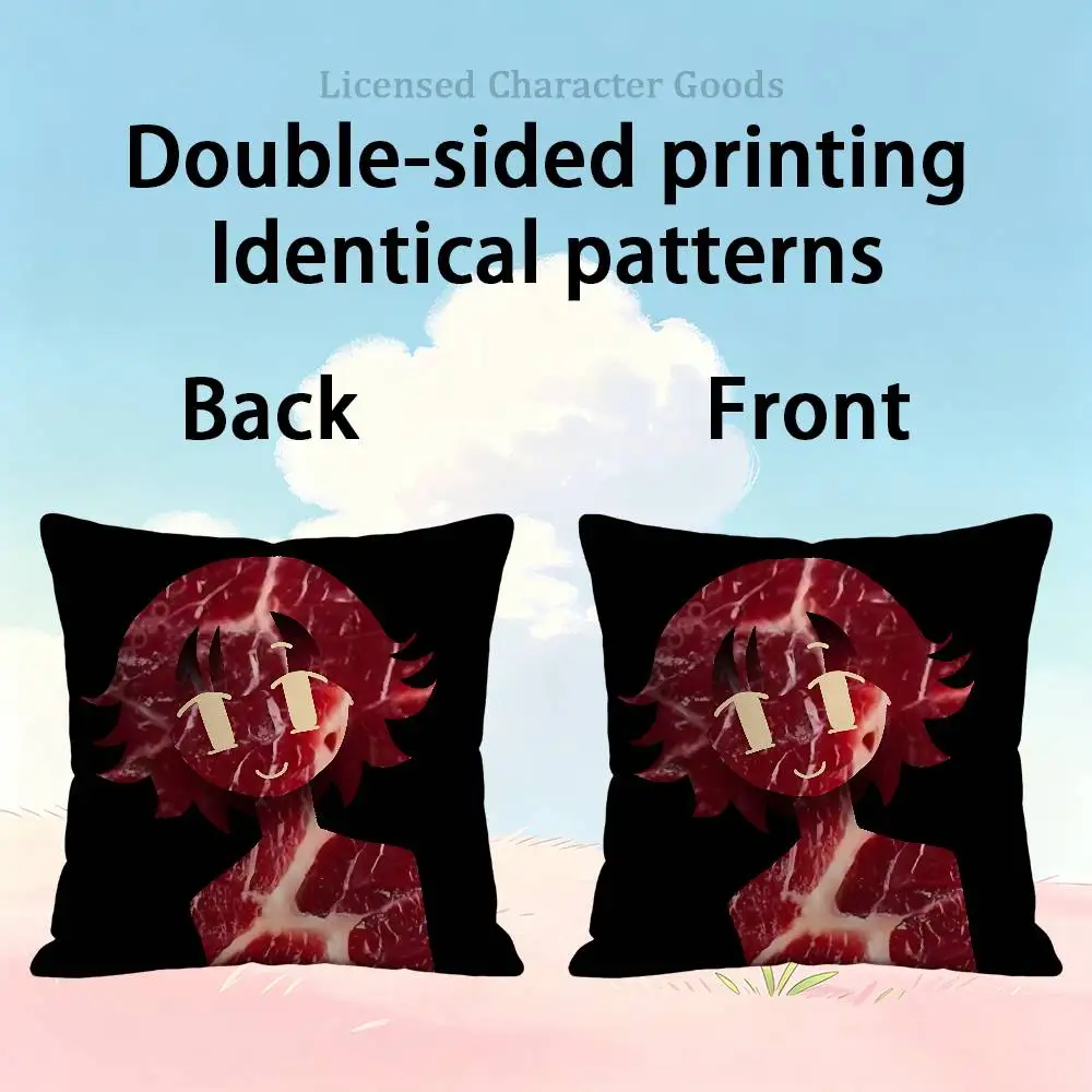 Funny Meat Design 30x30 65x65 40x40 45x45 50x50 cm Fade Resistant Throw Pillow Cover Pet Friendly Patio Sofa Decor