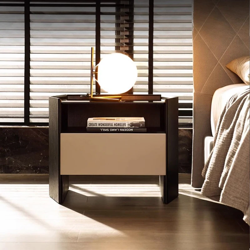 Black Luxury BedsideTable Creative Hotel Indoor Industrial Bedroom Night Stands Drawers Meuble Chambre Furniture Living Room