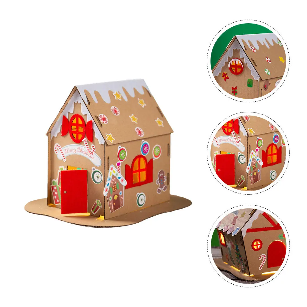 Christmas DIY Cardboard Gingerbread House Craft Kit – No Odor, Fade-Resistant, Tactile Festive Decoration