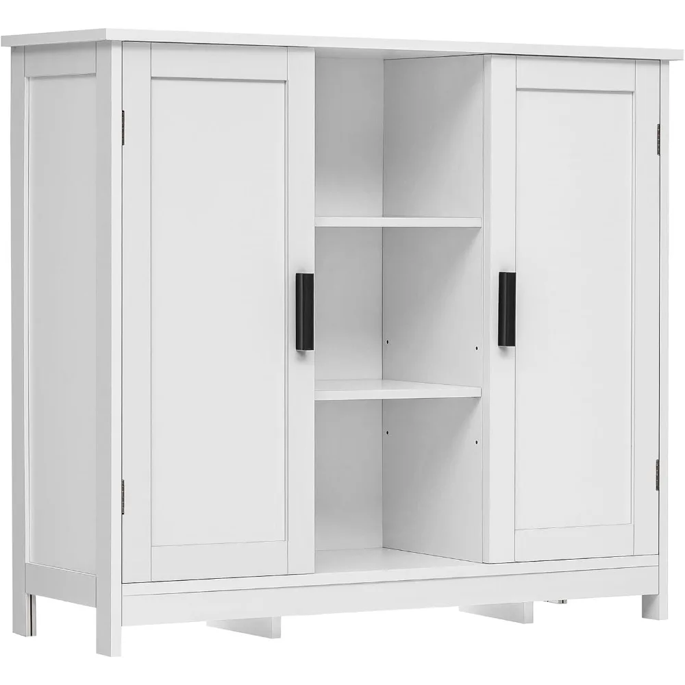 

Storage Cabinet with 2 Doors and 4 Storage Shelves, Credenza Buffet Cabinet, Bathroom Cabinet for Living Room, Entryway, H