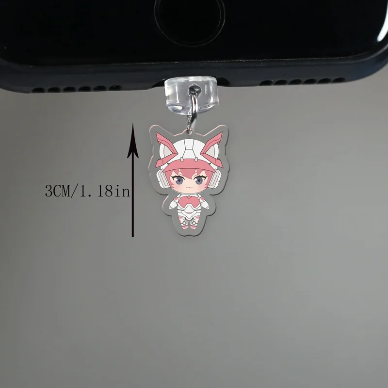 จุกปิดกันฝุ่นอะคริลิคสำหรับโทรศัพท์มือถือ iPhone Samsung Type-C TBHX รุ่น Nice Lucky สีฟ้า Queen พร้อมอุปกรณ์แขวน