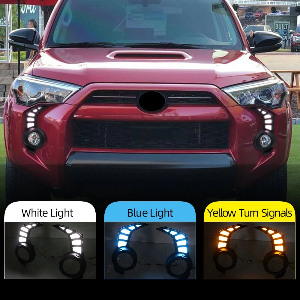

1 пара светодиодных DRL для Toyota 4 Runner 4Runner 2014 2015 2016 2017 2018 2019 2020 2021 дневные ходовые огни противотуманные фары противотуманные фары