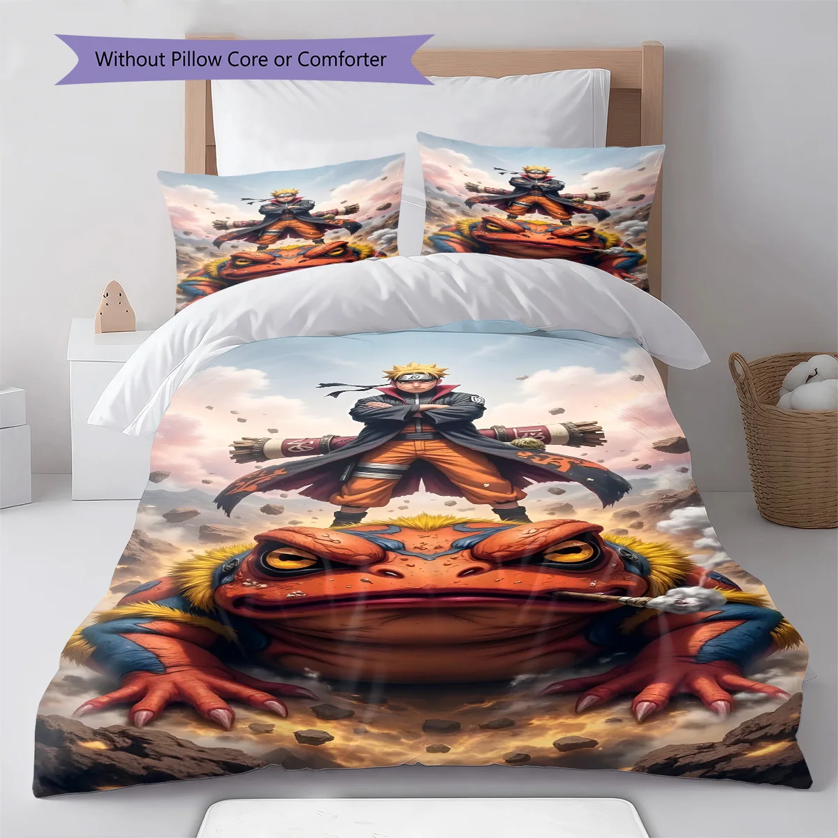 Naruto Front View Pose Bedding Set Anime Duvet Cover Polyester Soft Comforter Set -QJY