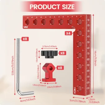 Woodworking 90° Right Angle Positioning Square Corner Clamp Aluminum Alloy Locator Jig