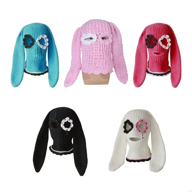 

49MB Long BunnyEar Hat Funny Balaclavas Rabbit Ears Balaclavas BunnyBalaclava