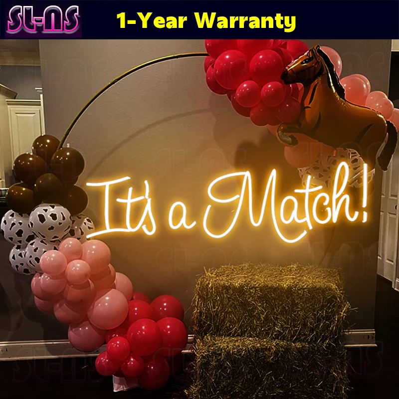 

It's a Match LED Neon Sign Light Bespoke Signage Lighting Present Wedding Planner Gift inspirational living bed