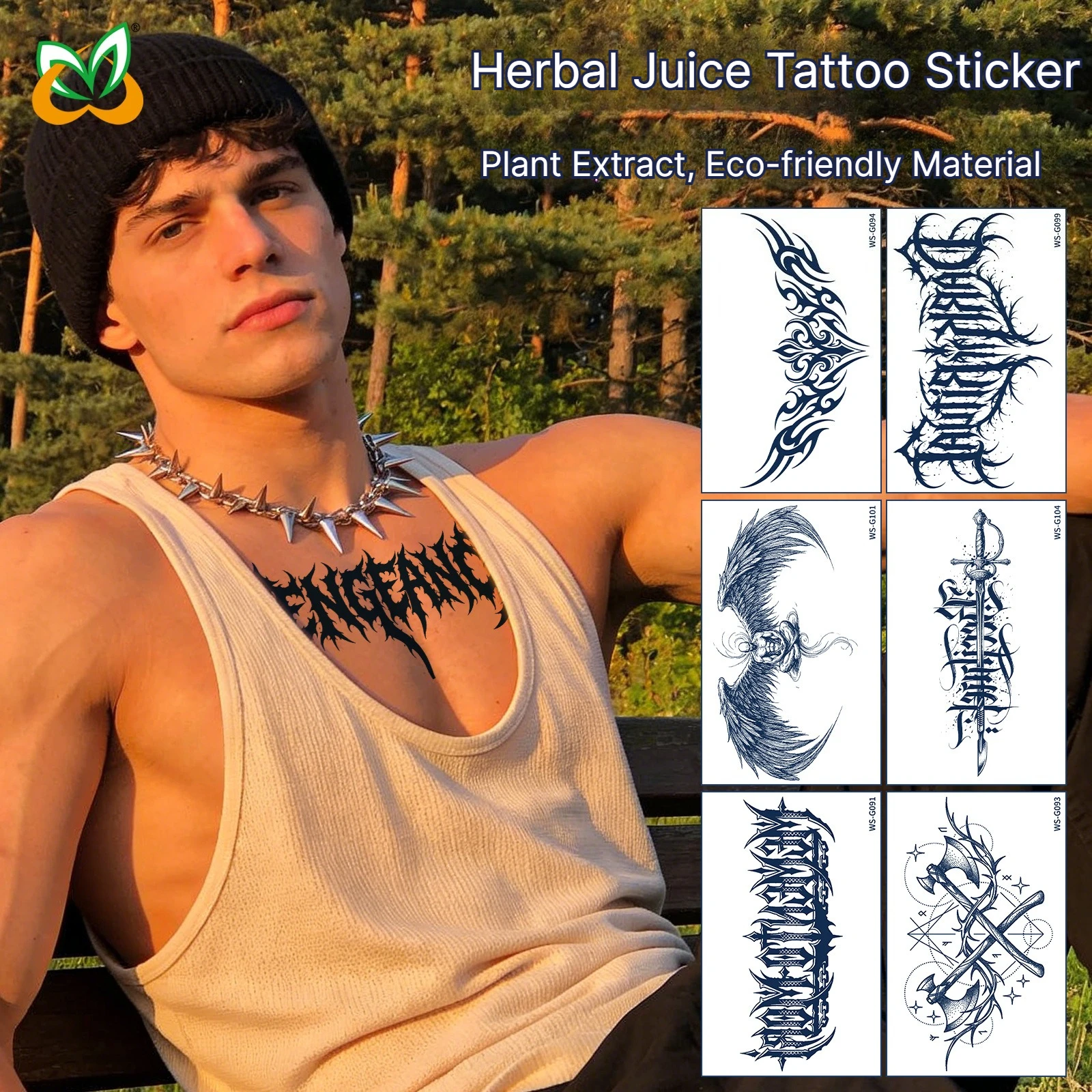 A Long Lasting Cyan Thorn Fake Tattoo Stickers 4/6/9Pcs, Non-Reflective Waterproof Temporary Decals for Belly Chest Back Waist