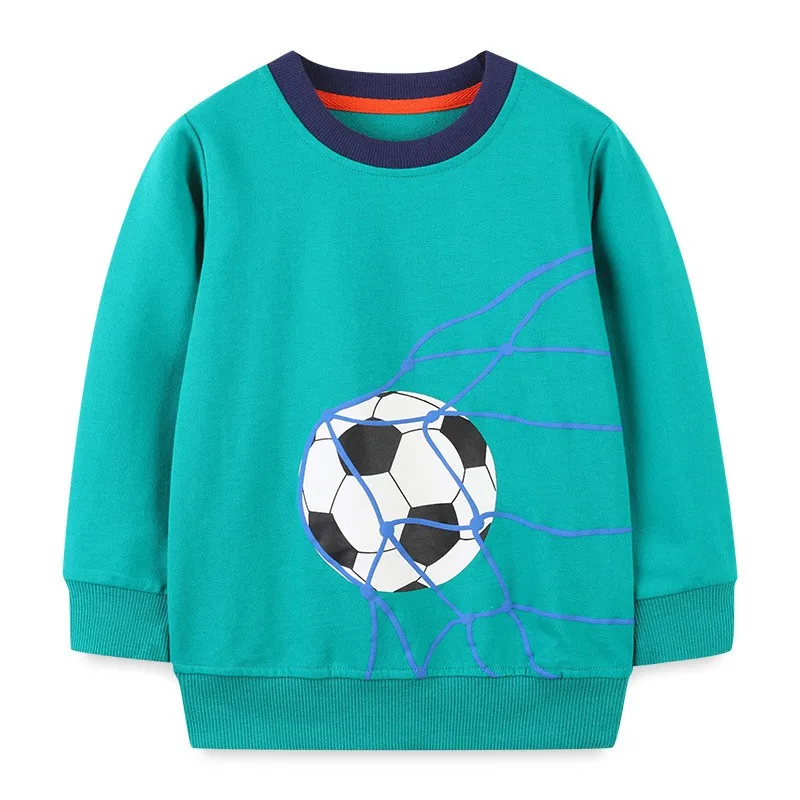 

Football Print Kid Boy Sweatshirt Toddler Girl Top Clothes Spring Aurumn Cotton Long Sleeve Pullovers Children Clothing D2L 2-7Y