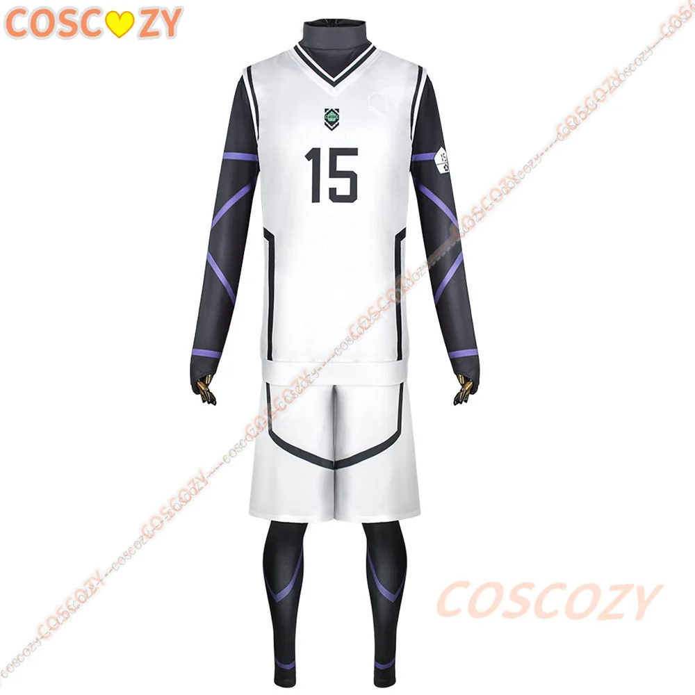 Blue Lock Series Anime BLUELOCK Cosplay Costume Yoichi Isagi White Cosplay Costume Football Training Uniform Team Suit Sportwear