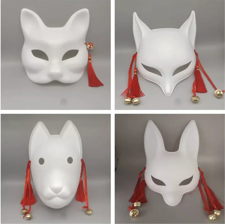 اليابانية أنيمي تأثيري الثعلب قناع القط أرنب هالوين حفلة عيد الميلاد الدعامة هدية للأطفال بنين بنات DIY أقنعة تنكرية