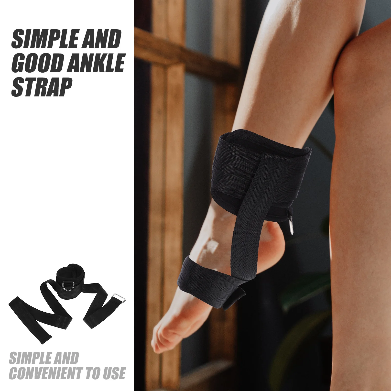 

2pcs Adjustable Ankle Strap For Leg Strength Training Wear-Resistant Nylon Wrap Cable Machine Attachment Fitness Tool Accessory