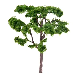 Modelo de árboles de alambre de hierro, 5 piezas, 10cm, parque de ferrocarril, naturaleza, Diorama, paisaje, diseño verde oscuro, 10cm (3,94 pulgadas)