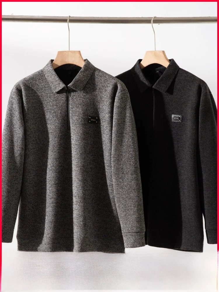 

Ele Gentleman теплый мягкий мужской вязаный свитер повседневный Busin Sle f молния с откидным воротником осень-зима мода