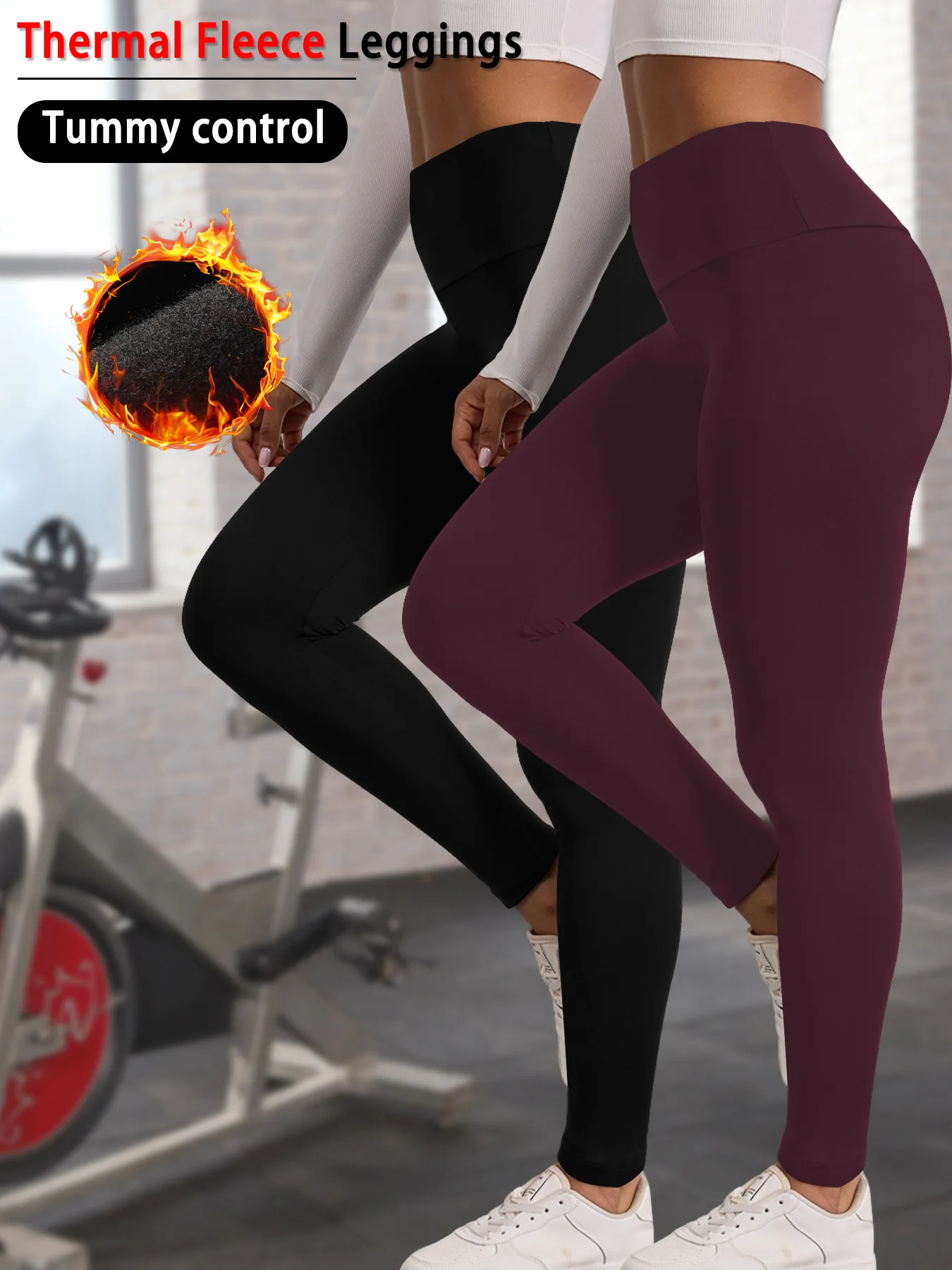 

2-PACK Женские термолеггинсы с флисовой подкладкой и завышенной талией. Идеально подходит для комфорта зимнего бега и тренировок.