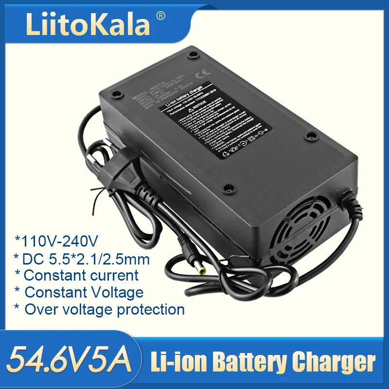 1-5pcs LiitoKala 48V5A charger 13S 18650 battery pack charger 54.6v 5a constant current constant pressure is full of self-stop