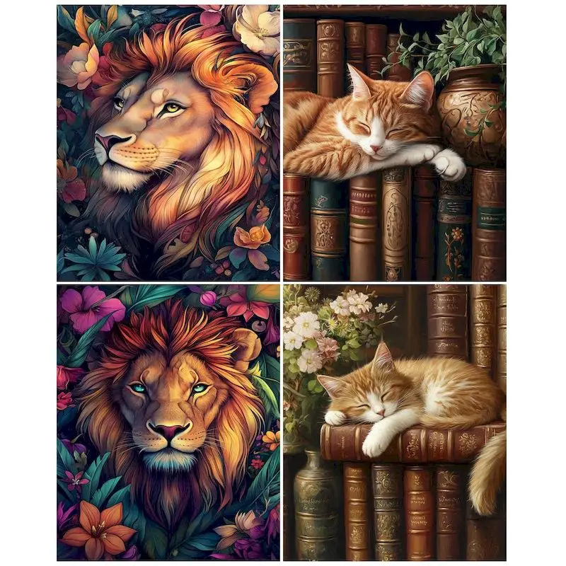 جاتيزتوري النفط الطلاء بواسطة أرقام النوم هريرة الاكريليك الدهانات 60*75 الطلاء بواسطة أرقام الكتب خمر جدار صورة للبالغين