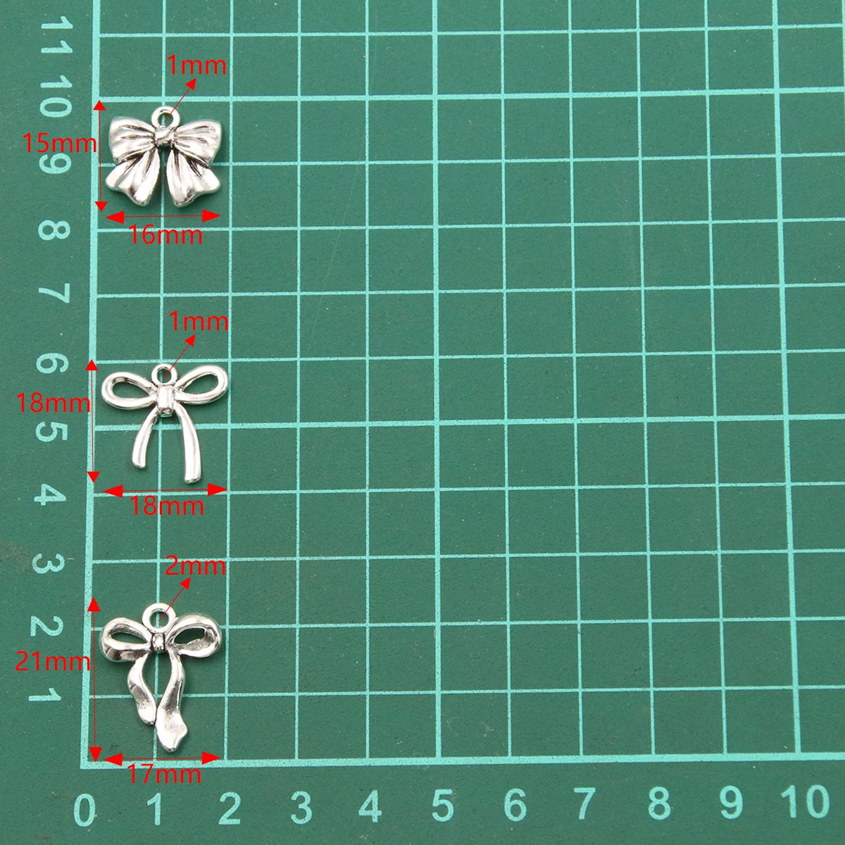 20Pcs 3 Style Metal Alloy Cute Hollow Bow Charms Holiday Gifts Pendants For Jewelry Making DIY Handmade Craft