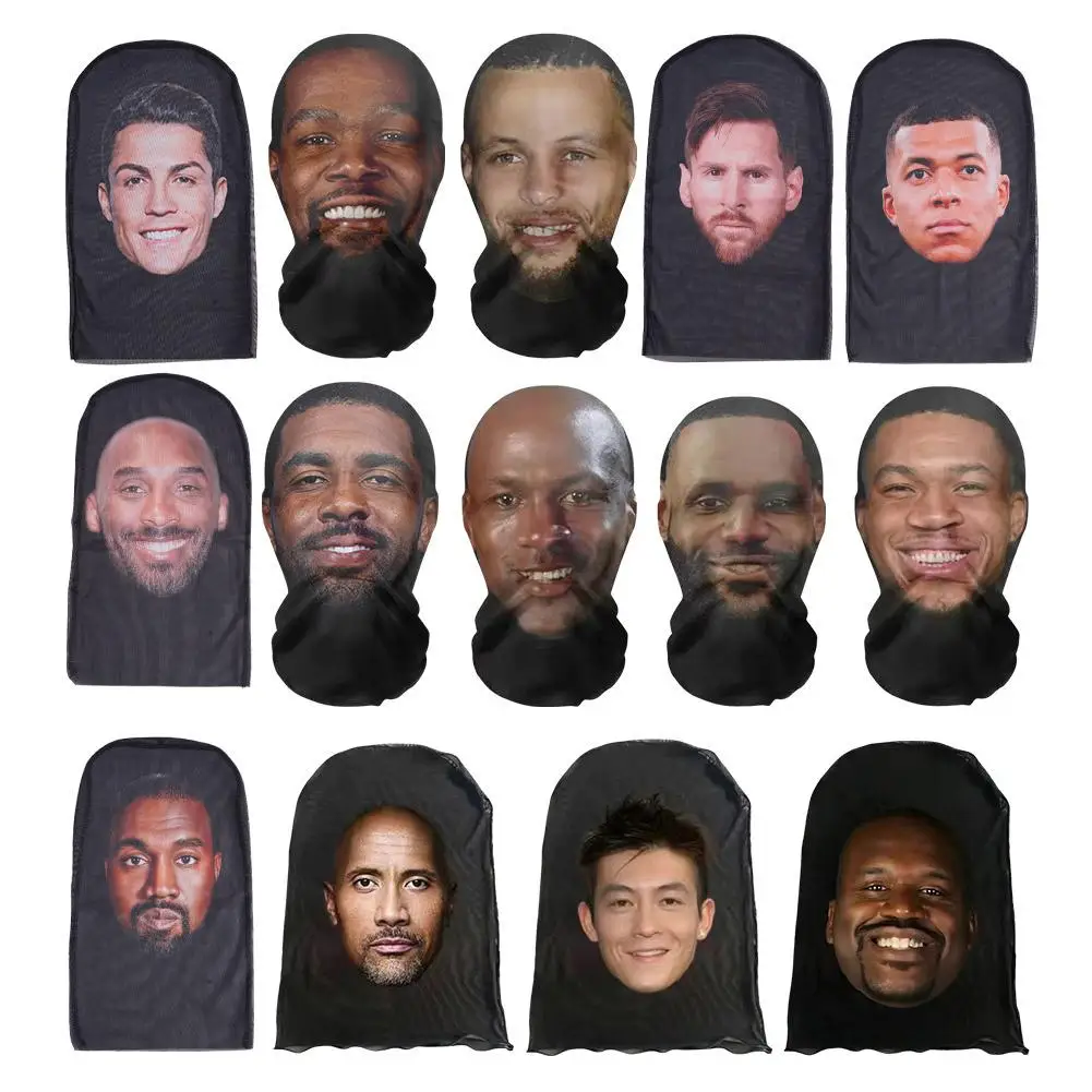 Full Face Mask Celebrity Ball-game Star Face Mask Simulation Kanye Shiesty Mesh Mask For Men Party Supplies Cosplay Props Novel