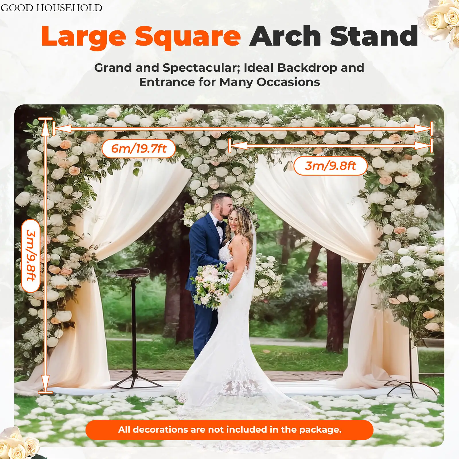 

3x6m Wedding Party Backdrop Stand Pipe Kit Curtain Frame Telescopic For Wedding Party Home Accessories