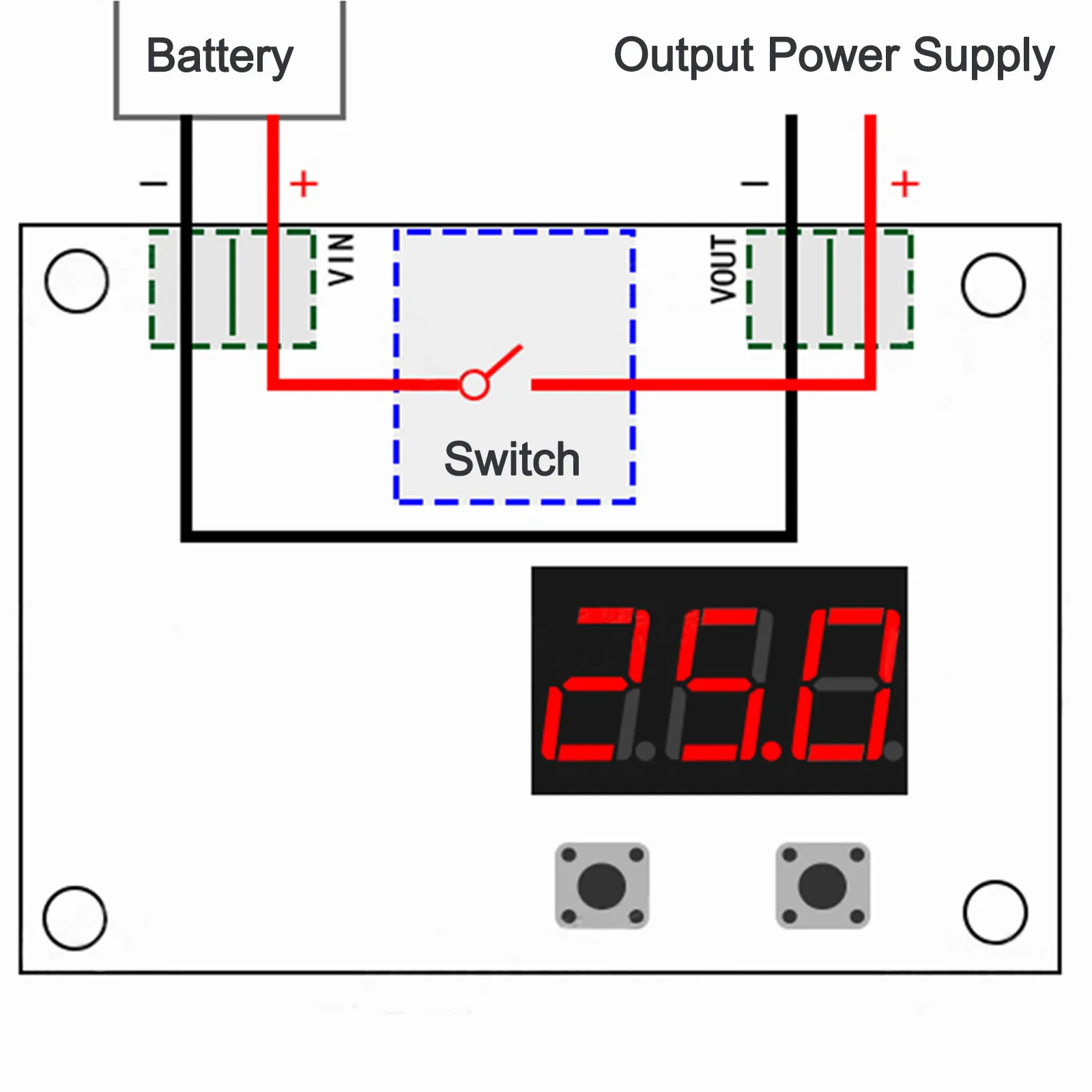 

XHM609 Low Voltage Disconnect Switch Cut Off DC 12-36V Digital LED Display Over-Discharge Protect For 12-36V Lithium Battery