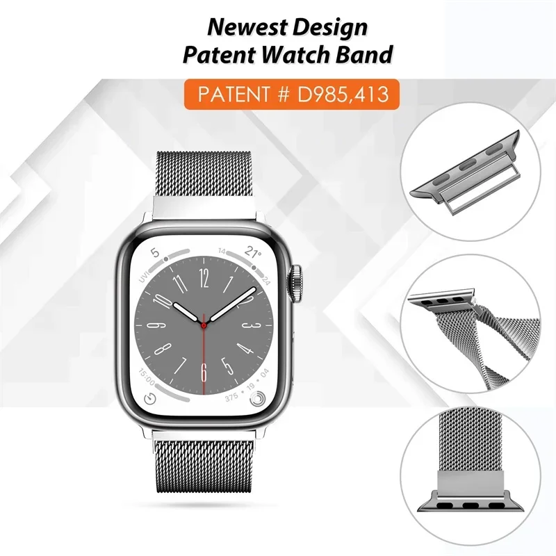 Milanese Loop strap for Apple watch band 44mm 40mm 45mm 41mm 46mm 42mm 44mm ultra 2 49mm correa bracelet series 10 9 8 7 6 SE 5