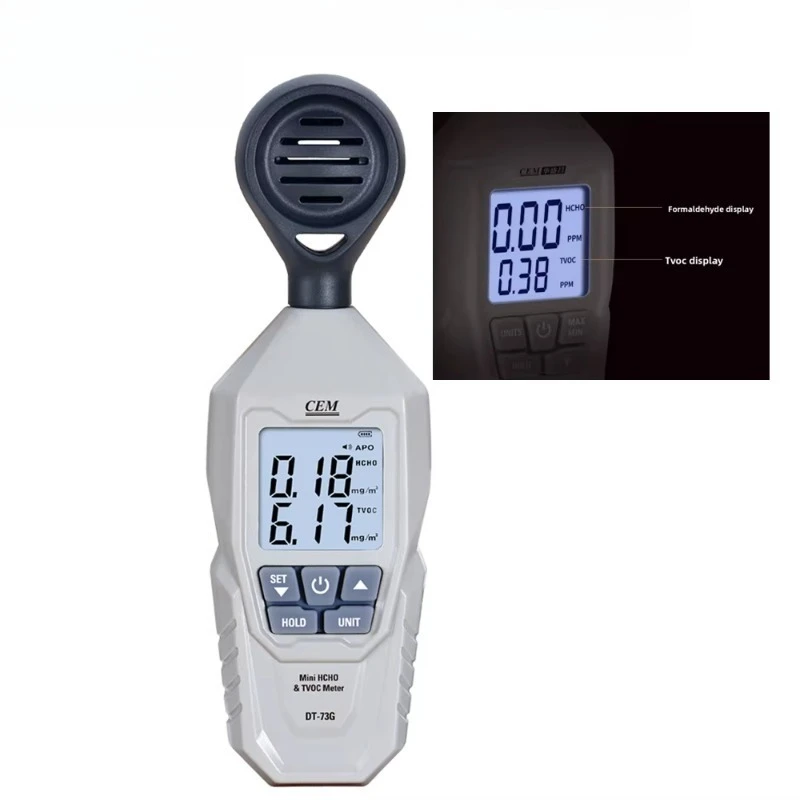 HCHO TVOC Air Quality Tester, High‑Precision Sensor Digital Formaldehyde TVOC Detector Indoor Air Monitoring Device