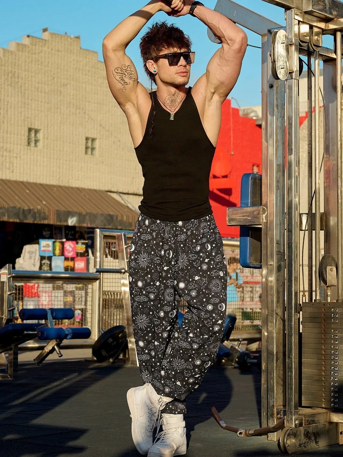 

Youngl American Sle Retro Men's Casual Pants Thin Long Loose Fitn Sports Trousers Breathable Polyester Elastic Fiber