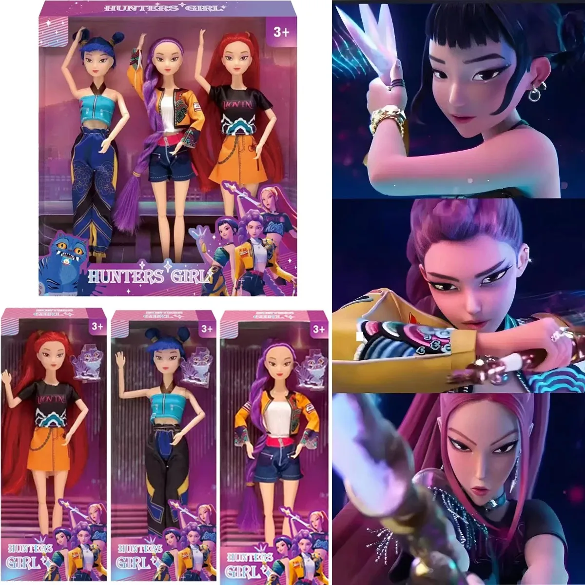 Nova boneca brinquedos kpop demon hunters figura de ação brinquedo rumi mira zoey bela princesa bebê menina bonecas plástico brinquedo diy para meninas