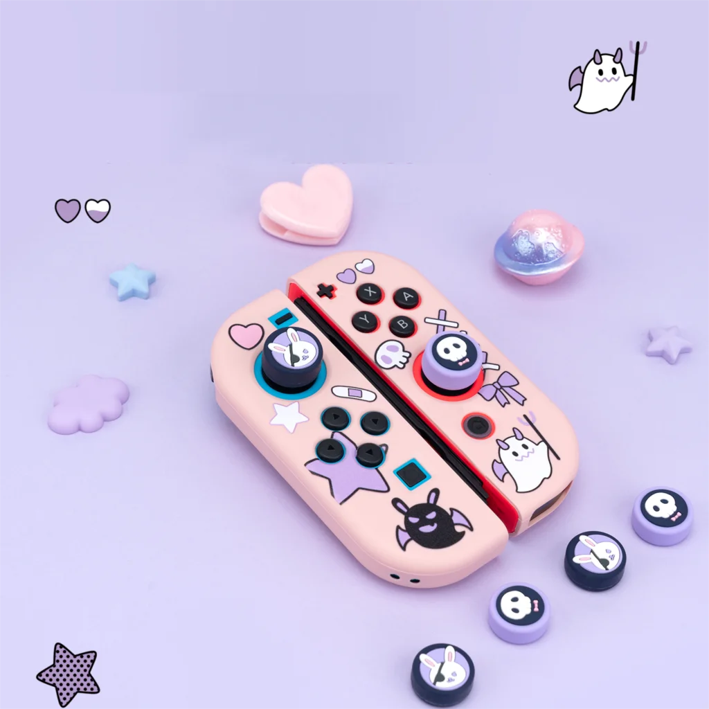 New Donut Robot Shark Duck Soft Thumb Stick Grip Cap Protective Cover For Switch Oled NS Lite Joy-con Controller Thumbstick Case