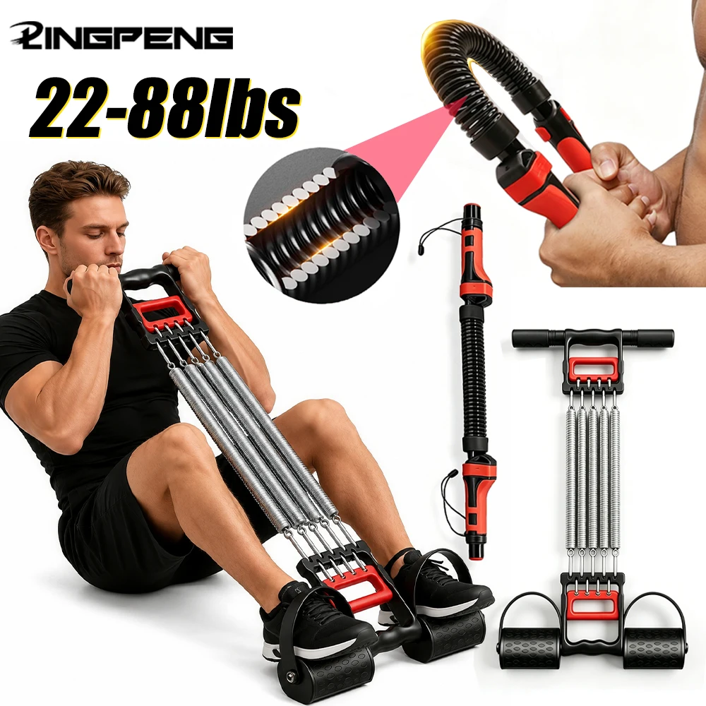 2er-Set Feder-Brustexpander für Herren, Armtrainer, Spannungs-Zuggerät aus Edelstahl für Muskeltraining