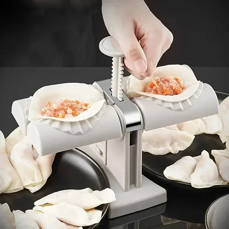 

Automatic Dumpling Maker Mould Machine Household Press DoubleHead Wrapper Dumpling Pastry Making Tool