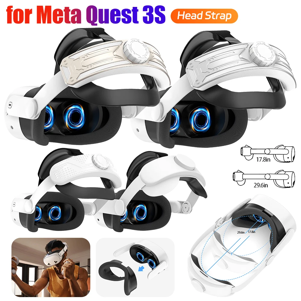 Adjustable Head Strap Enhanced Support and Comfort Head Band Reduce Pressure Replacement Head Strap for Meta Quest 3S