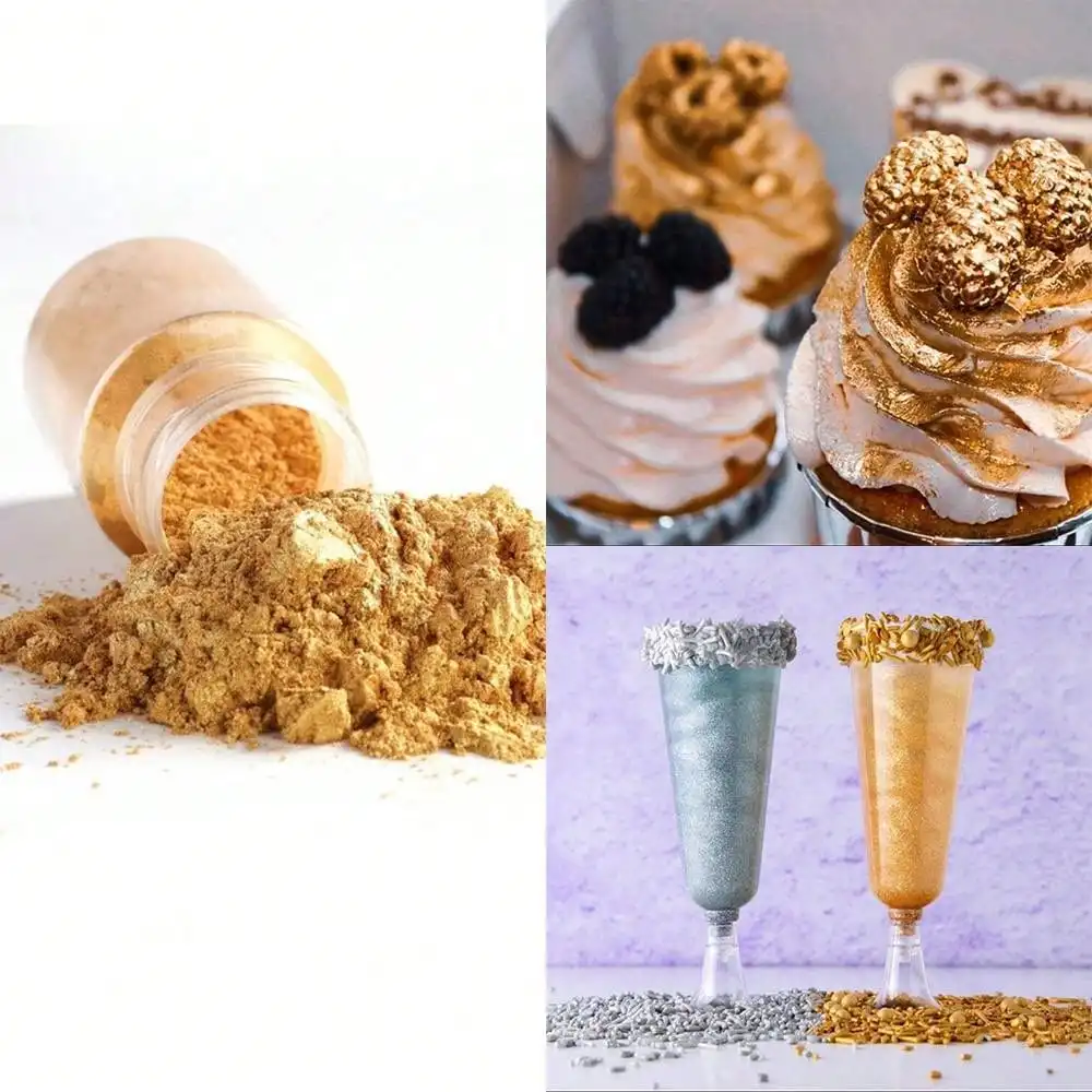 15g Glitter Dyeing Powder Mousse Cake Topper，for Birthday Party DIY Dessert Baking Color Powder Cake Decoration Not Edible