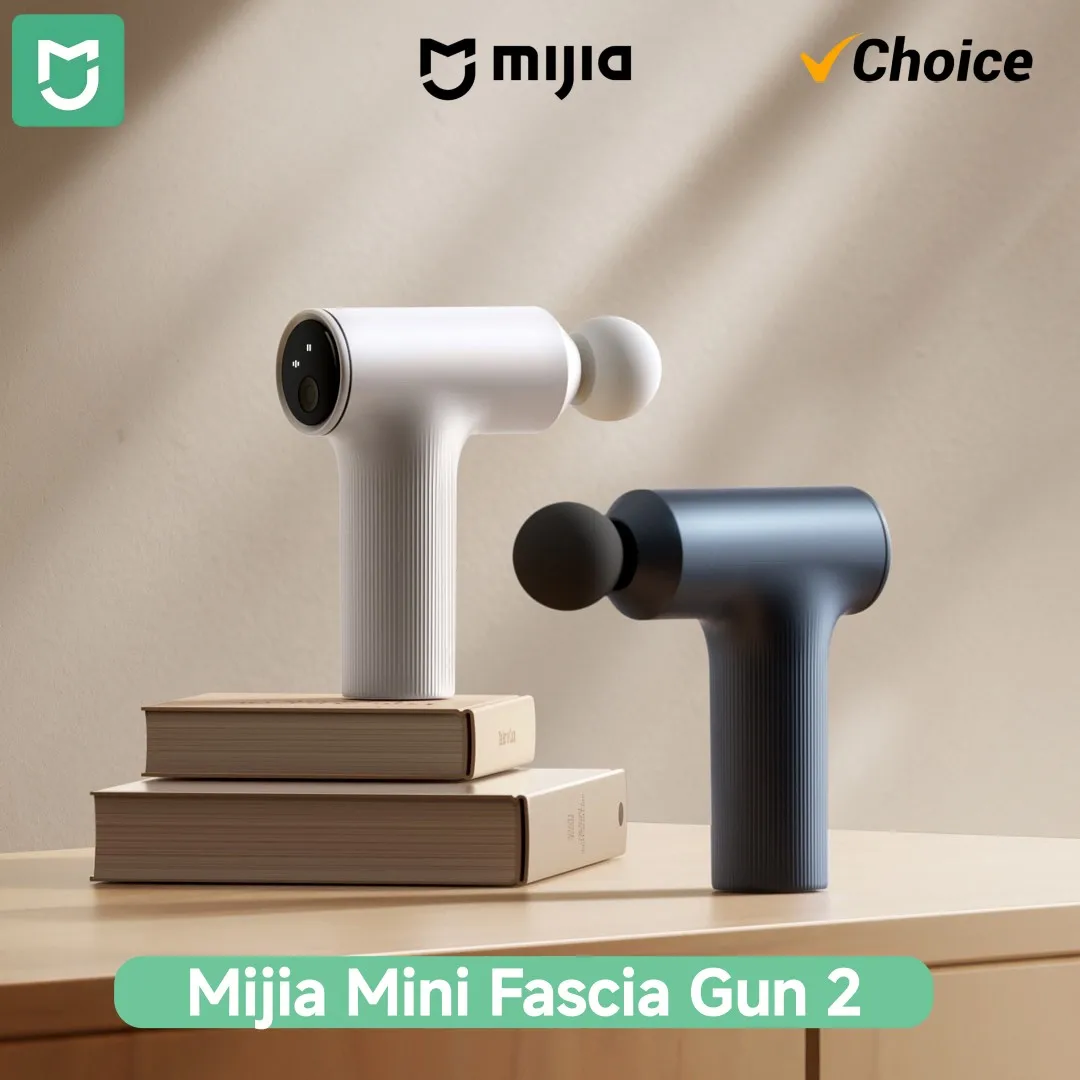 

Оригинальный мини-массажер Mijia 2, портативный пистолет для массажа мышц, 18 кг силы удара, бесщеточный бесшумный двигатель, 3 насадки для расслабления тела