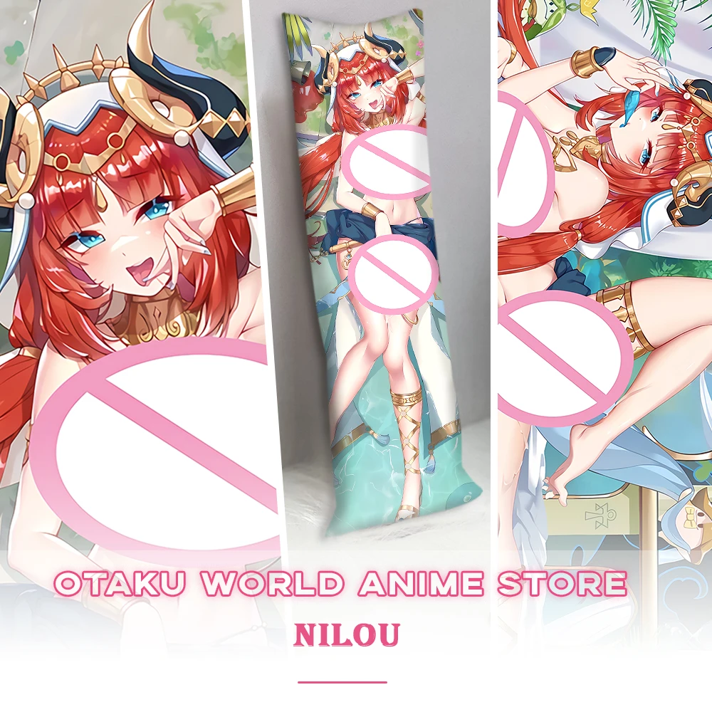 Dakimakura Genshin Nilou Throw Pillowcase Hugging Body Cosplay Prop Game Genshin Impact Decor Bedding Otaku Pillow Cushion Cover