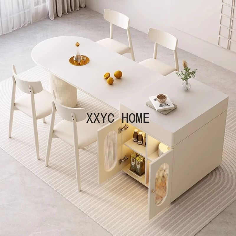 

Wooden Nordic Dining Tables Multifunction Design Retro Extendable Living Room Table Luxury Design Meuble Furniture