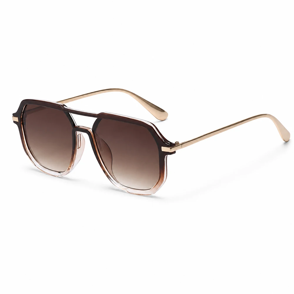 Retro Doppelbrücken-Sonnenbrille Quadratisch für Damen und Herren Vintage UV400 Modische Sonnenbrille für Täglichen Outdoor-Gebrauch – Detail 9