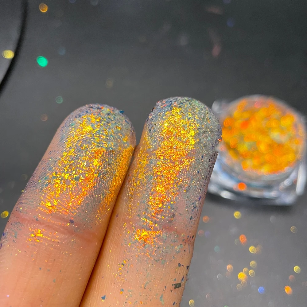 1 frasco camaleão opala flocos pó de unhas holográfico aurora sereia glitter floco lantejoulas alto brilho brocado pó cromo poeira #